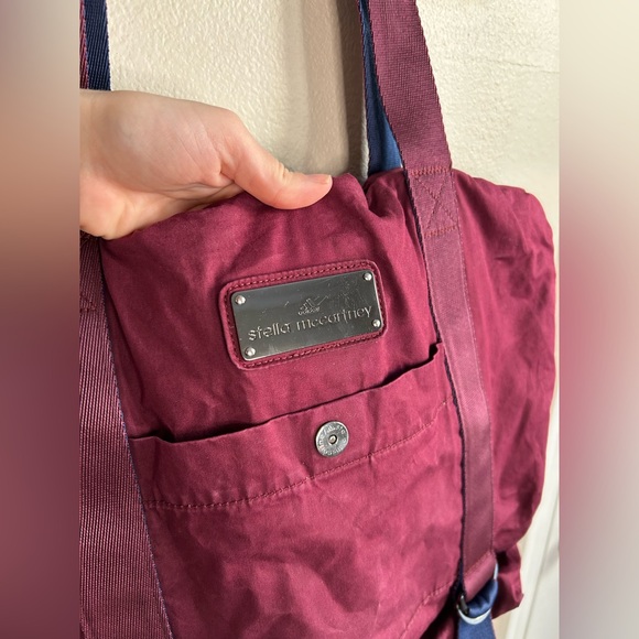 Stella McCartney X Adidas Yoga Gym Bag in Maroon, Dark Blue & Vista Grey - Picture 7 of 12